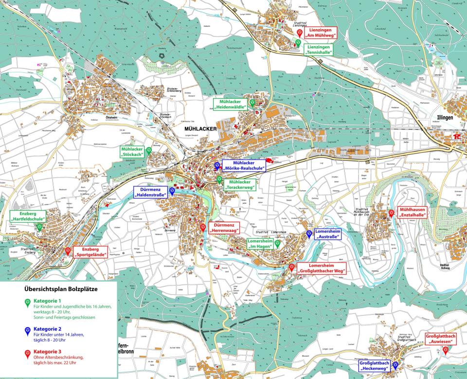 Übersicht Bolzplätze